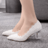 White 6.5cm high heel